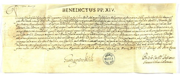 Perg-A1700, odpustková listina, 29. 3. 1745 