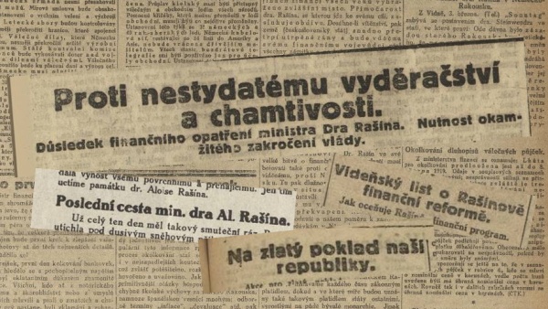 Alois Rašín plnil stránky novin až do své násilné smrti v roce 1923