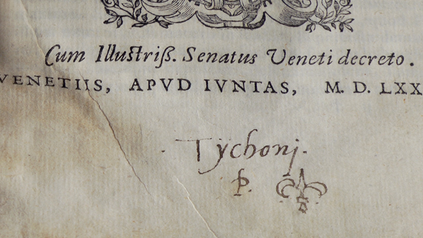 Podpis Tychona de Brahe