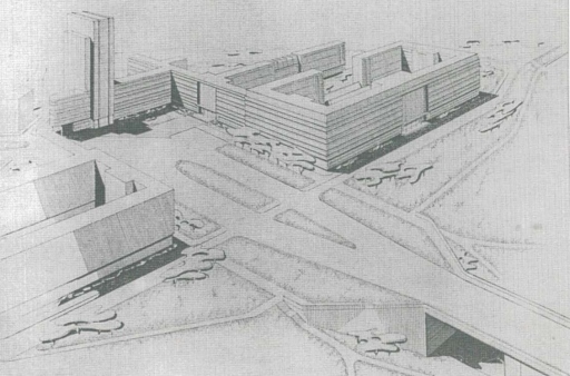 foto: Návrh budov na pankrácké pláni (1950)