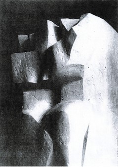 Plamen od sochaře Miloše Chlupáče - sádrový model (zdroj: Národní muzeum)