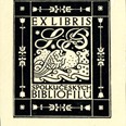 V.H. Brunner. Zinkografie z roku 1911. Ukázka exlibris pro spolkovou knihovnu.