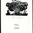 Novoročenka pro rok 1982. Zdeněk Mézl, dřevoryt a typografie z roku 1981.