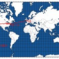 Mapa cesty A. V. Nováka do USA a na Tahiti v letech 1919–1921. (autor: jan Šejbl)