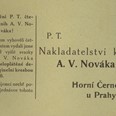 Reklamní korespondenční lístek Nakladatelství knih A. V. Nováka. (zdroj: Národní muzeum)