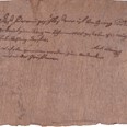Dokument osvětlující původ hedvábné tkaniny růžového odstínu se zatkanými barevnými nitěmi v okraji. Fragment byl vyjmut z rakve Jiřího z Poděbrad.