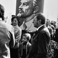 Prvomájový průvod. Praha 1980.