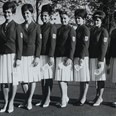 OH Tokio 1964. Zleva: H. Růžičková, B. Řimnáčová, H. Posnerová, V. Čáslavská, J. Sedláčková, M. Krajčírová