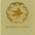 Exlibris od Huga Boettingera pro nakladatele Jana Ottu. Zinkografie z roku 1915.